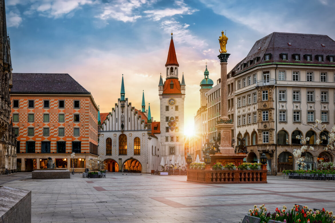 Marienplatz nel centro storico di Monaco di Baviera